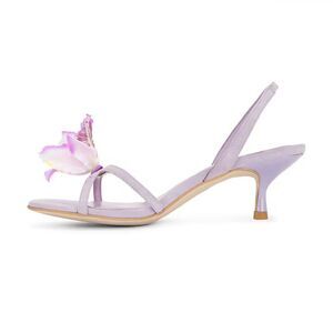 Raye Kloe heels dusty lavender suede orchid kitten shoes sandals party wedding 9